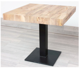 Kwadratowy indyjski stół drewniany na stalowej nodze