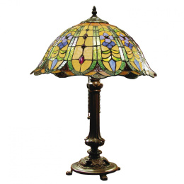 Kolorowa lampa witrażowa TIFFANY stołowa Clayre & Eef