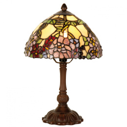 Mała lampa stołowa TIFFANY witrażowa w kwiaty
