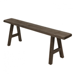 Drewniana brązowa ławka w stylu rustykalnym