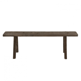 Drewniana brązowa ławka w stylu rustykalnym