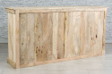 Drewniana komoda z ażurowymi frontami surowe drewno mango