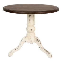 Okrągły stół drewniany vintage na białej nodze
