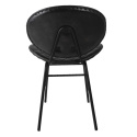 Skórzane czarne krzesło w stylu loft z pikowaniem