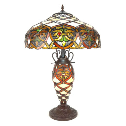 Stylowa stołowa lampa witrażowa kolorowa TIFFANY