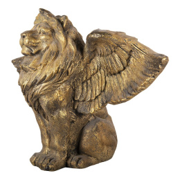 Złoty posąg lwa ze skrzydłami vintage