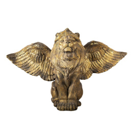 Złoty posąg lwa ze skrzydłami vintage