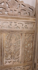 Ażurowy drewniany parawan z Indii ręcznie rzeźbiony