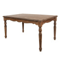 Brązowy drewniany stół w stylu rustykalnym