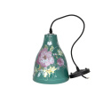 Ceramiczna zielona lampa wisząca w kwiaty Clayre & Eef