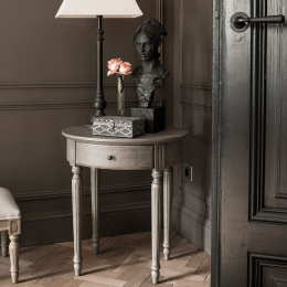 Dębowy stolik owalny DOMAINE Belldeco w stylu klasycznym