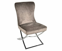 Tapicerowane krzesło z pikowanym oparciem mokka GLAMOUR 1 Belldeco