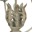 Postarzany żyrandol metalowy z liśćmi vintage