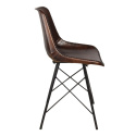 Skórzane krzesło industrialne na metalowych nogach 2