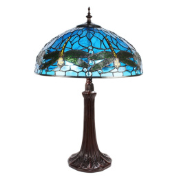 Niebieska lampa stołowa witrażowa TIFFANY 1