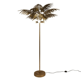 Złota metalowa lampa podłogowa palma