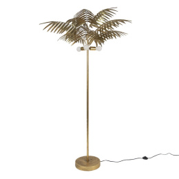 Złota metalowa lampa podłogowa palma