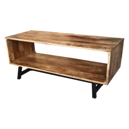 Drewniany stolik kawowy loft z półką