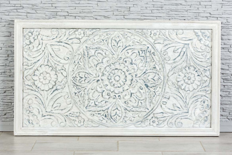 Indyjski biały panel ścienny z mandalą
