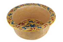 Okrągły zlew ceramiczny w stylu śródziemnomorskim