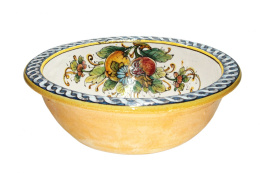 Rustykalny zlew ceramiczny w kwiaty i owoce Włochy