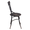 Czarne krzesło metalowe loftowe Clayre & Eef