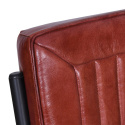 Brązowe profilowane krzesło tapicerowane skórą