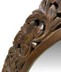 Lustro w brązowej drewnianej rzeźbionej ramie 90 cm