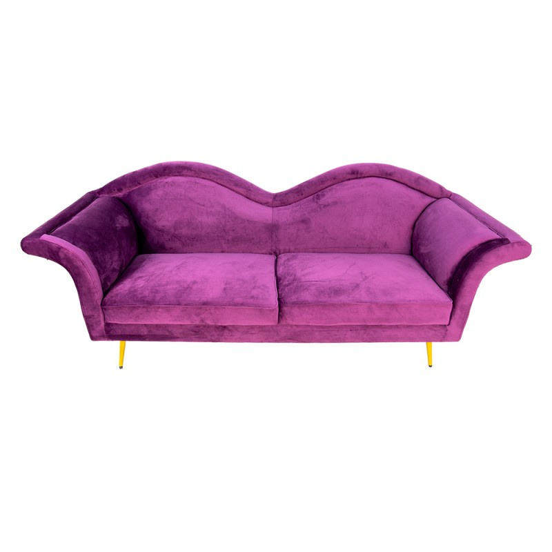 Sofa usta na złotych nóżkach fioletowa