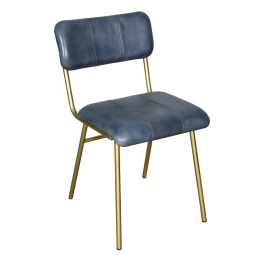 Szare skórzane krzesło na złotych nogach