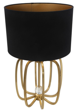 Złota lampa stołowa z czarnym kloszem BALL Mauro Ferretti