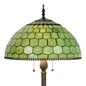 Witrażowa zielona lampa podłogowa TIFFANY