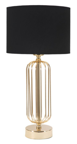 Złota ażurowa lampa stołowa z czarnym kloszem GLAM 2