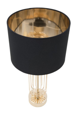 Złota ażurowa lampa stołowa z czarnym kloszem GLAM 2