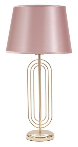 Złota lampa stołowa z różowym kloszem A Mauro Ferretti