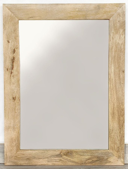 Duże lustro w jasnej drewnianej ramie 120/160 cm