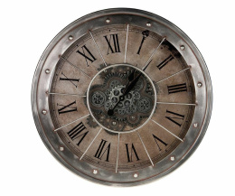 Duży zegar ścienny z zębatkami RUSTIC 4 Belldeco