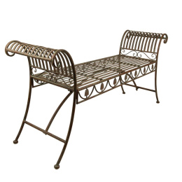 Metalowa postarzana ławka ogrodowa w stylu vintage Clayre & Eef
