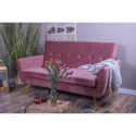 Sofa retro na złotych nóżkach różowa