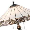 Witrażowa lampa podłogowa biała w pasy TIFFANY