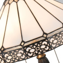 Witrażowa lampa stołowa biała w pasy TIFFANY