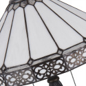 Witrażowa lampa stołowa biała w pasy TIFFANY