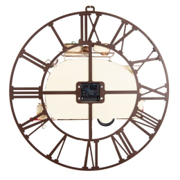 Ażurowy zegar ścieny vintage z przyczepą campingową