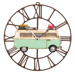 Ażurowy zegar ścieny vintage z busem ogórkiem