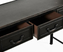 Czarna metalowa konsola loft z szufladami Belldeco