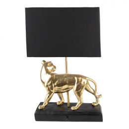 Nowoczesna lampa stołowa z leopardem Clayre & Eef