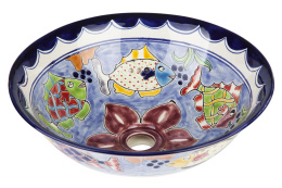 Orientalna ceramiczna umywalka nablatowa z Meksyku