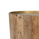 Drewniany stolik beczka z rustykalnego drewna