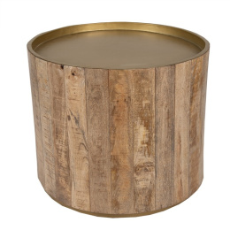 Drewniany stolik beczka z rustykalnego drewna