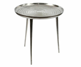 Okrągły srebrny stolik DELUXE Belldeco B
